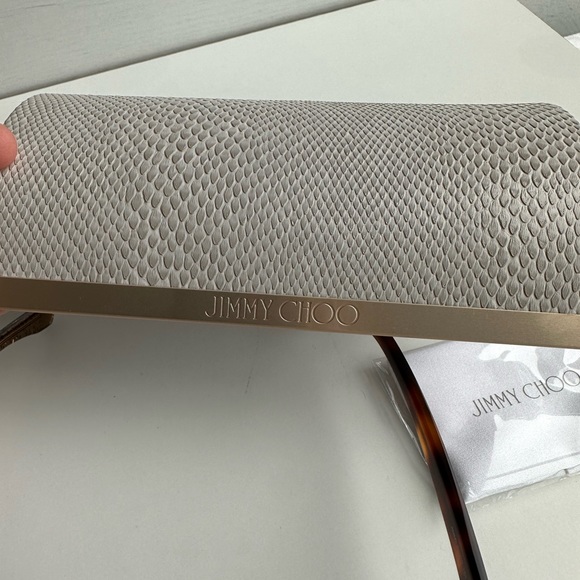 NEW Jimmy Choo Square Glitter Tortoise Prescription Eyeglasses Frame - Picture 7 of 8